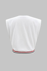 "Car Print Round Neck Sleeveless T-Shirt"