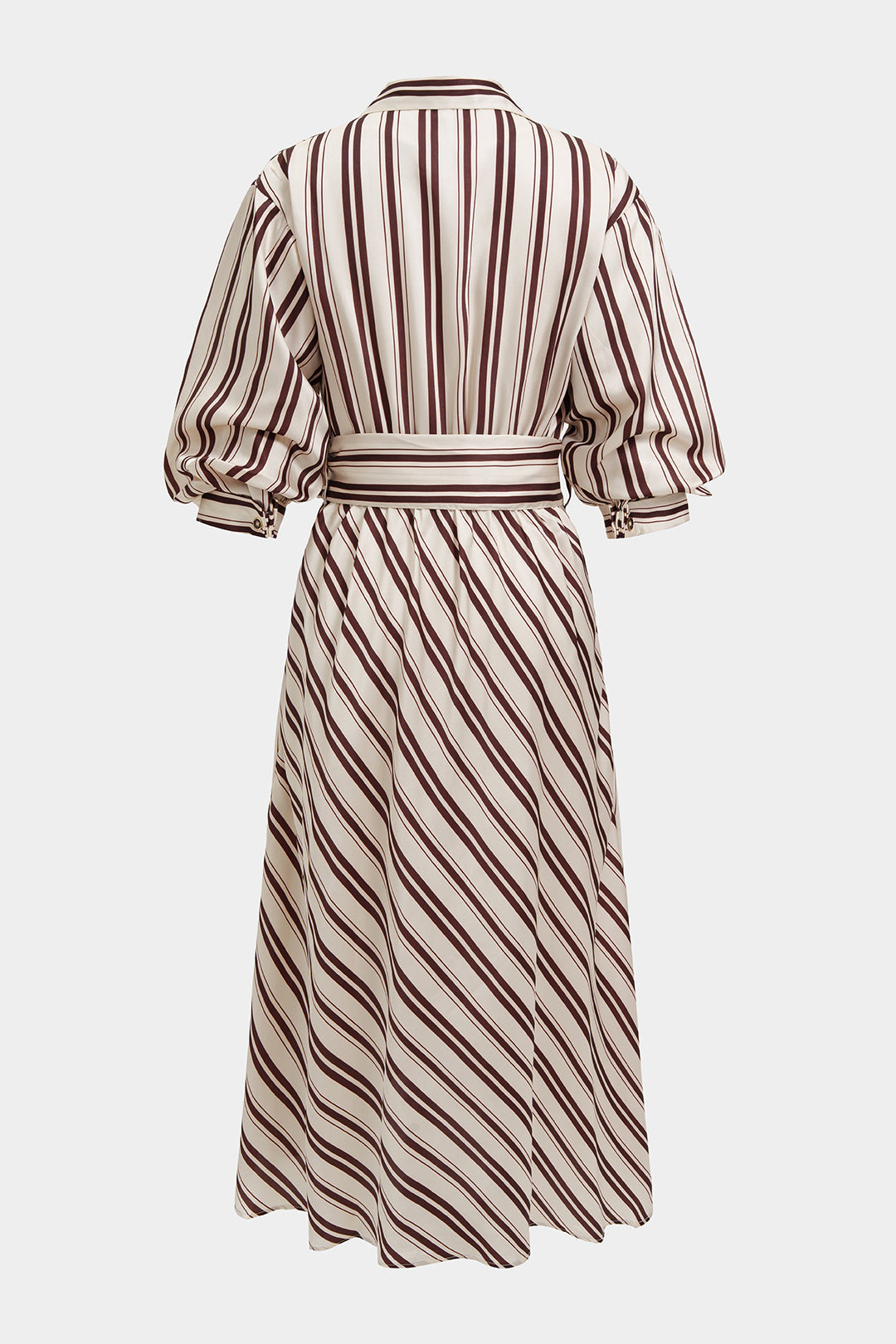 "Button V-Neck Belted Short Sleeve Maxi Dress"