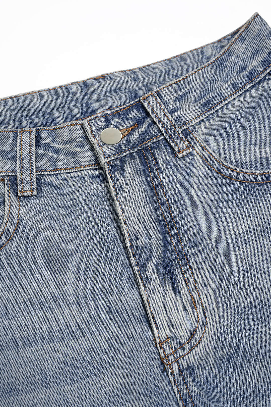 "Denim Metallic Decor Wide Leg Jeans"