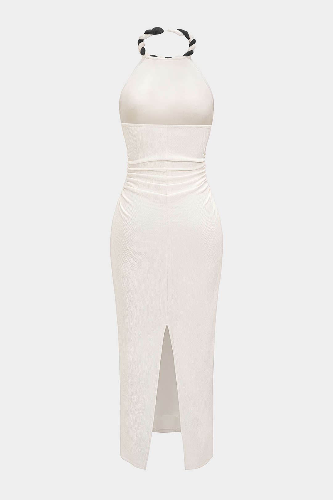 "Contrast Twist Knot Backless Sleeveless Maxi Dress"