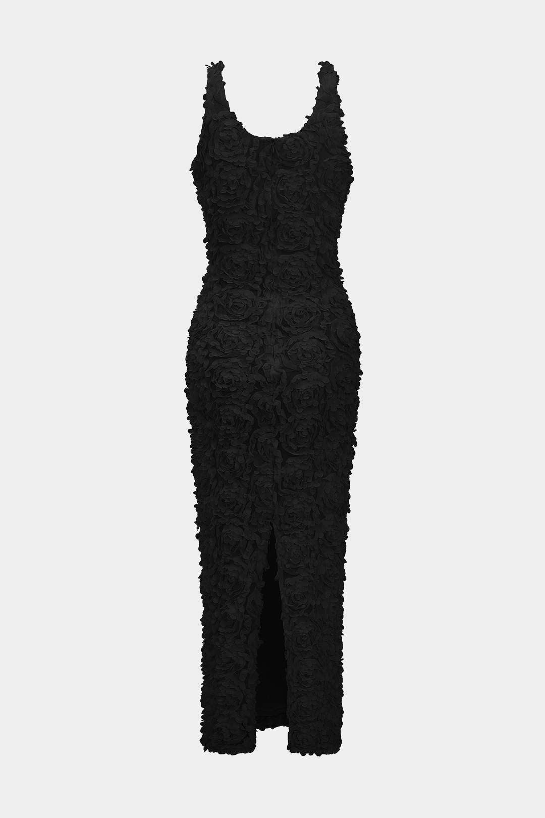 "Appliques V-neck Slit Maxi Dress"