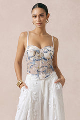 "3D Floral Sequin Corset Cami Top"