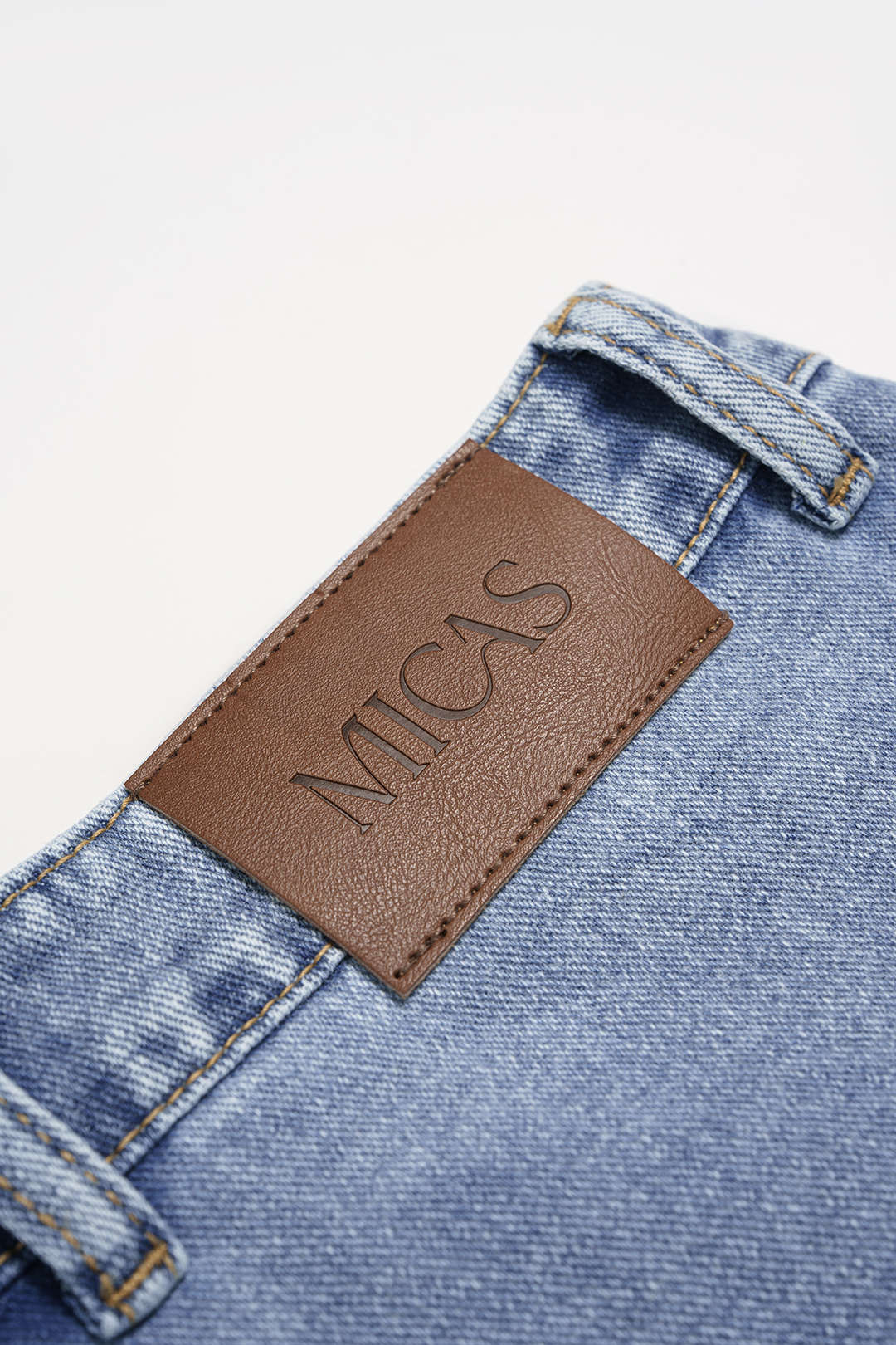 "Denim Asymmetrical Pocket Shorts"