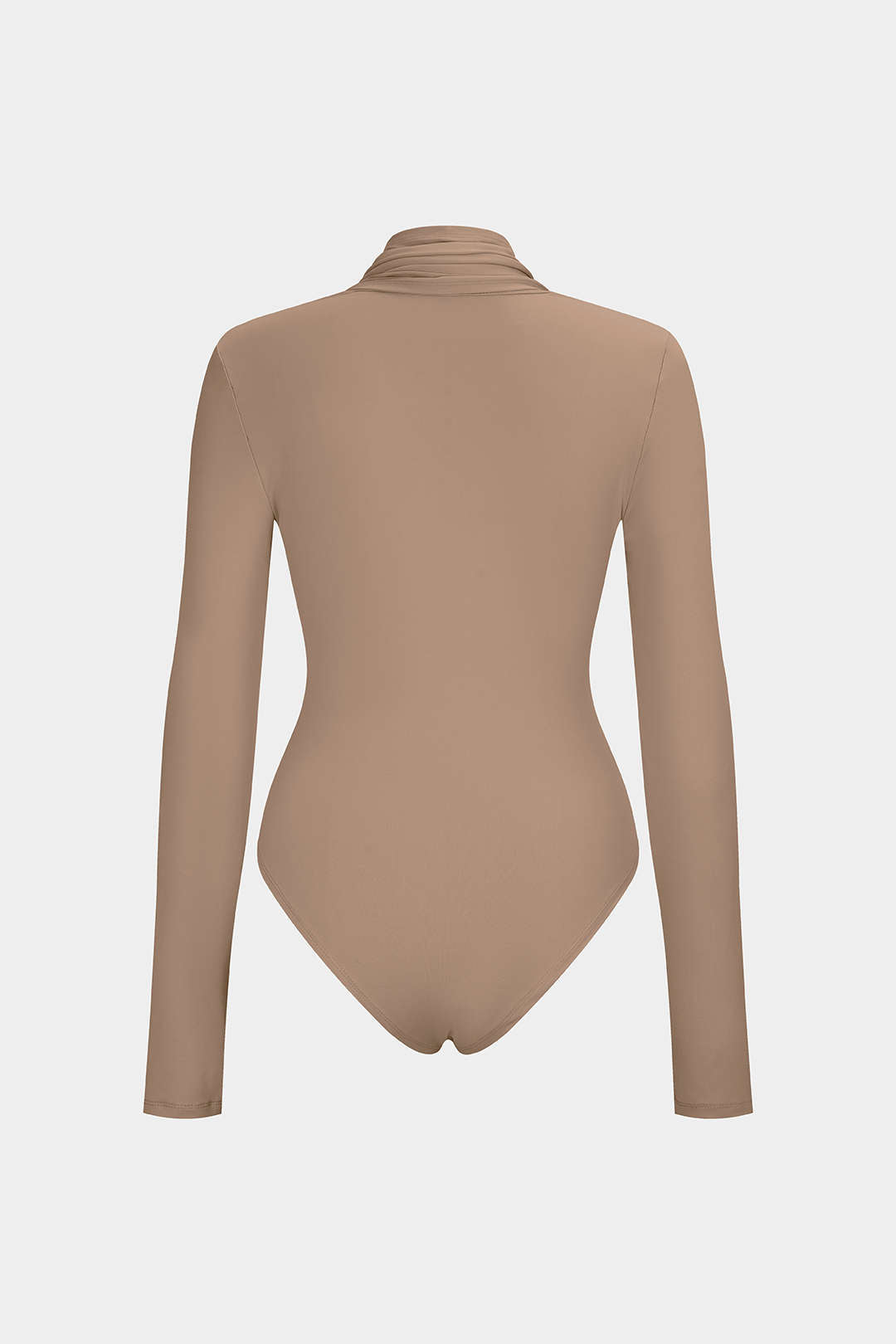 "Asymmetrical Ruched Corset Zipper Long-Sleeve Bodysuit"