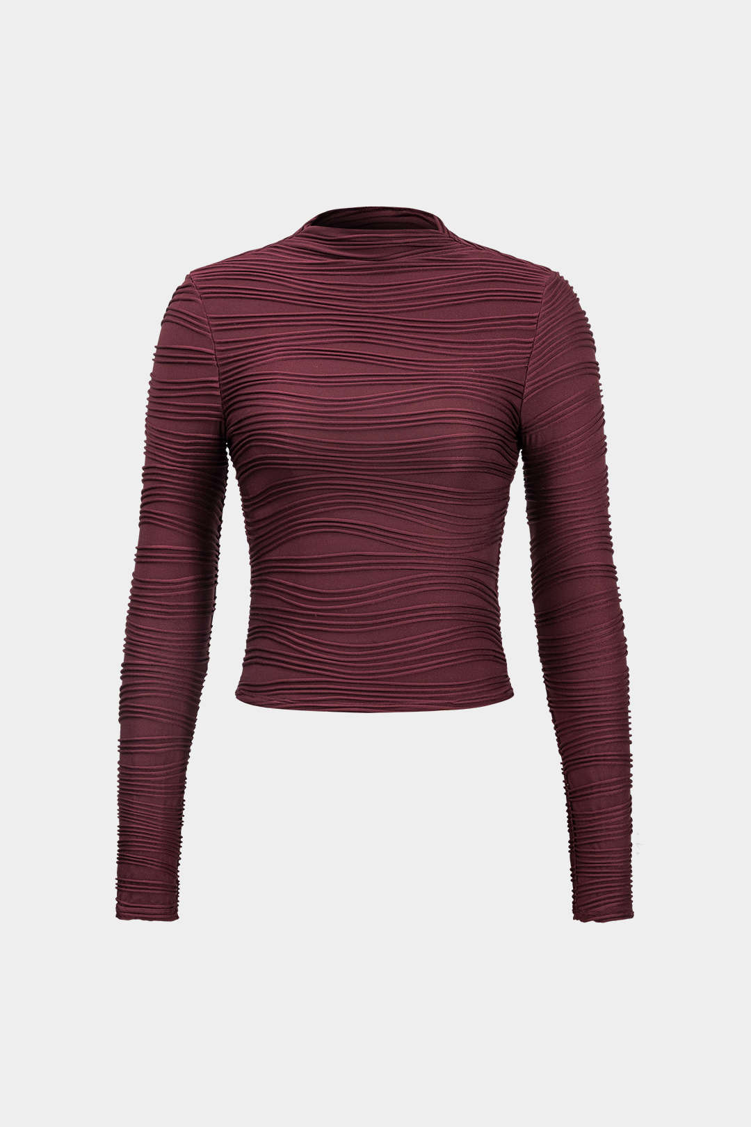 "Basic Textured Long-Sleeve Top"