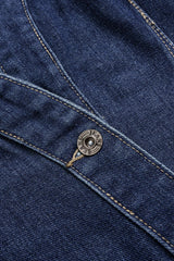 "Denim Crossed Tie-Back Asymmetrical Outerwear"