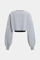 "Contrast Asymmetrical Long Sleeve Sweatshirt"