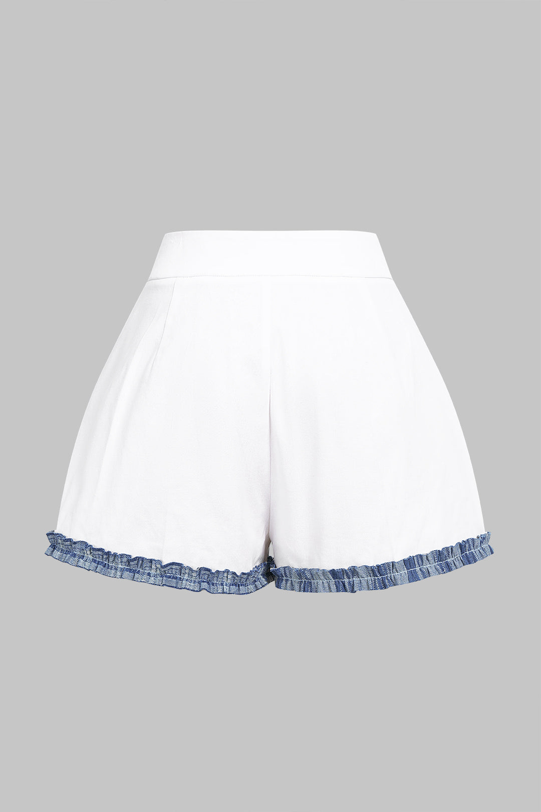 "Contrast Zipper Wide Leg Shorts"