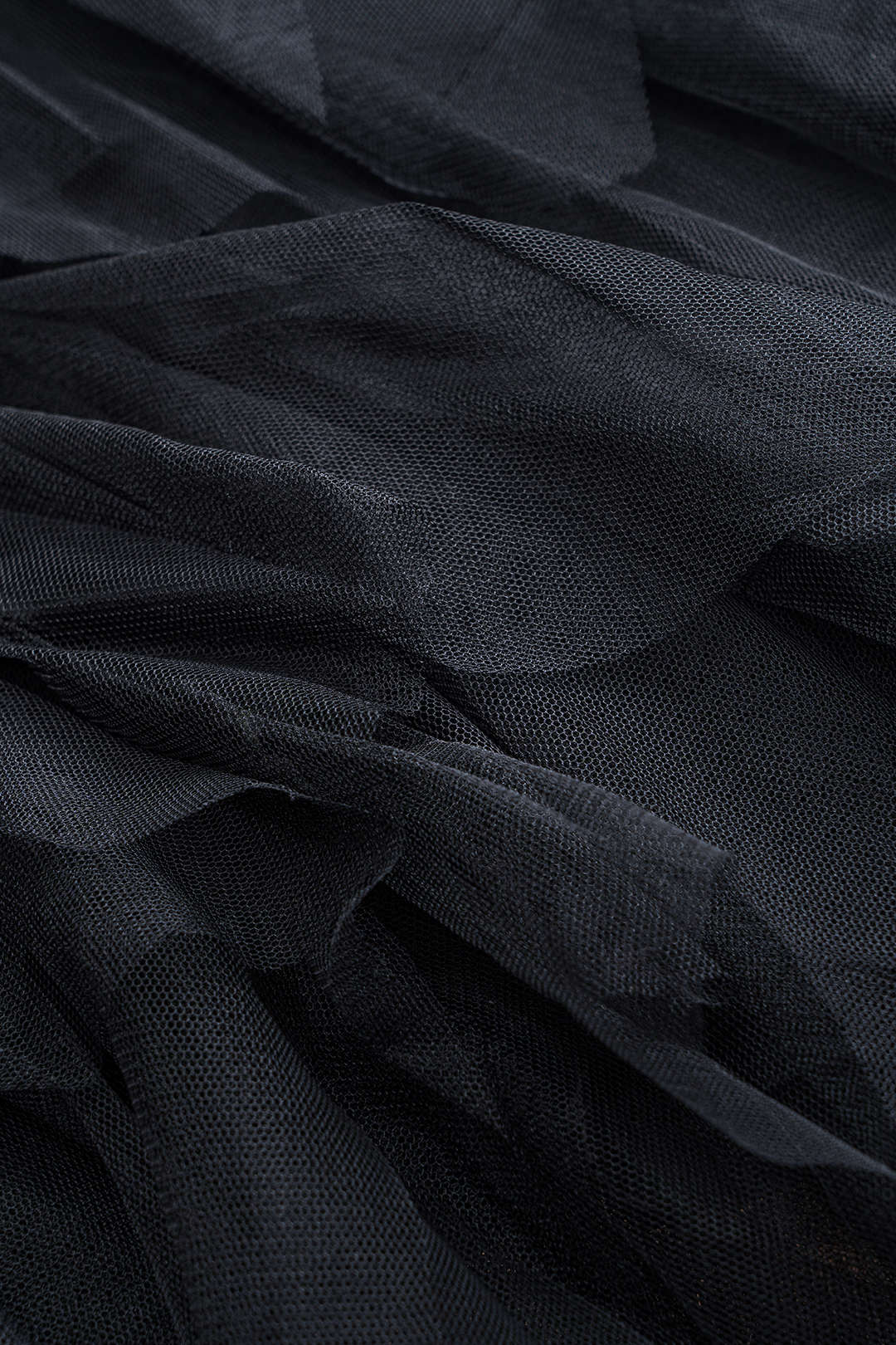 "Denim Mesh Patchwork Belted Button Pocket Skirt"