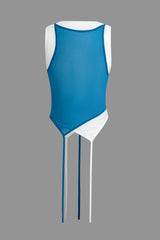 "Contrast Asymmetrical Tank Top"