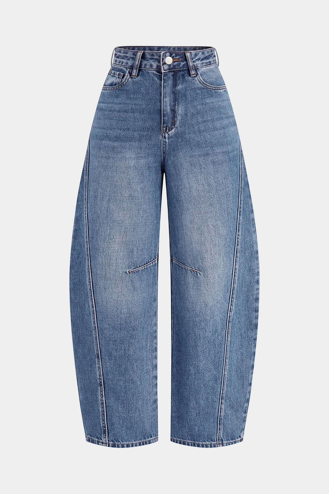 "Denim Barrel Leg Jeans"