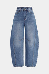 "Denim Barrel Leg Jeans"