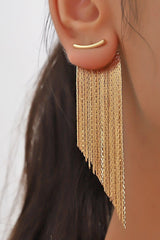 "Asymmetrical Metal Fringe Earrings"