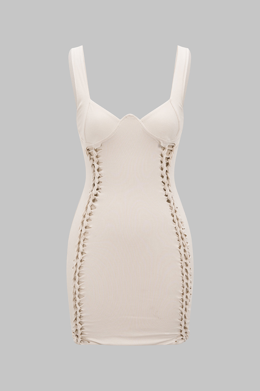 "Braided Cut Out Sleeveless Mini Dress"