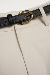 "Belted Straight Leg Pants"