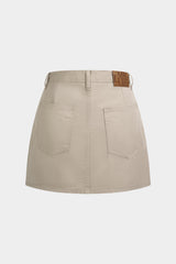 "Asymmetrical Pocket Mini Skirt"