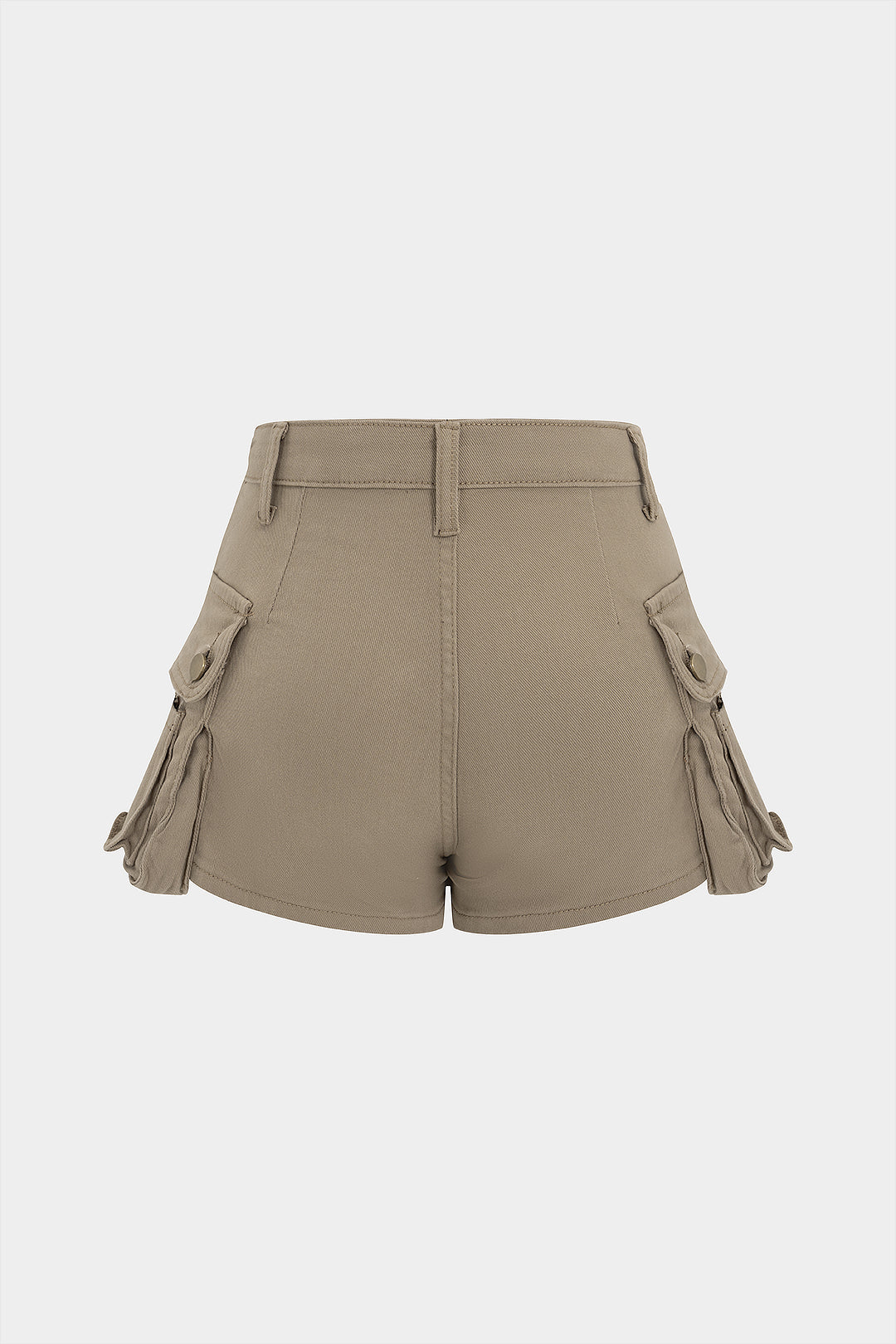 "Denim Metallic Button Pocket Shorts"
