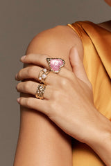 "Alloy Irregular Heart Pearl Rings"