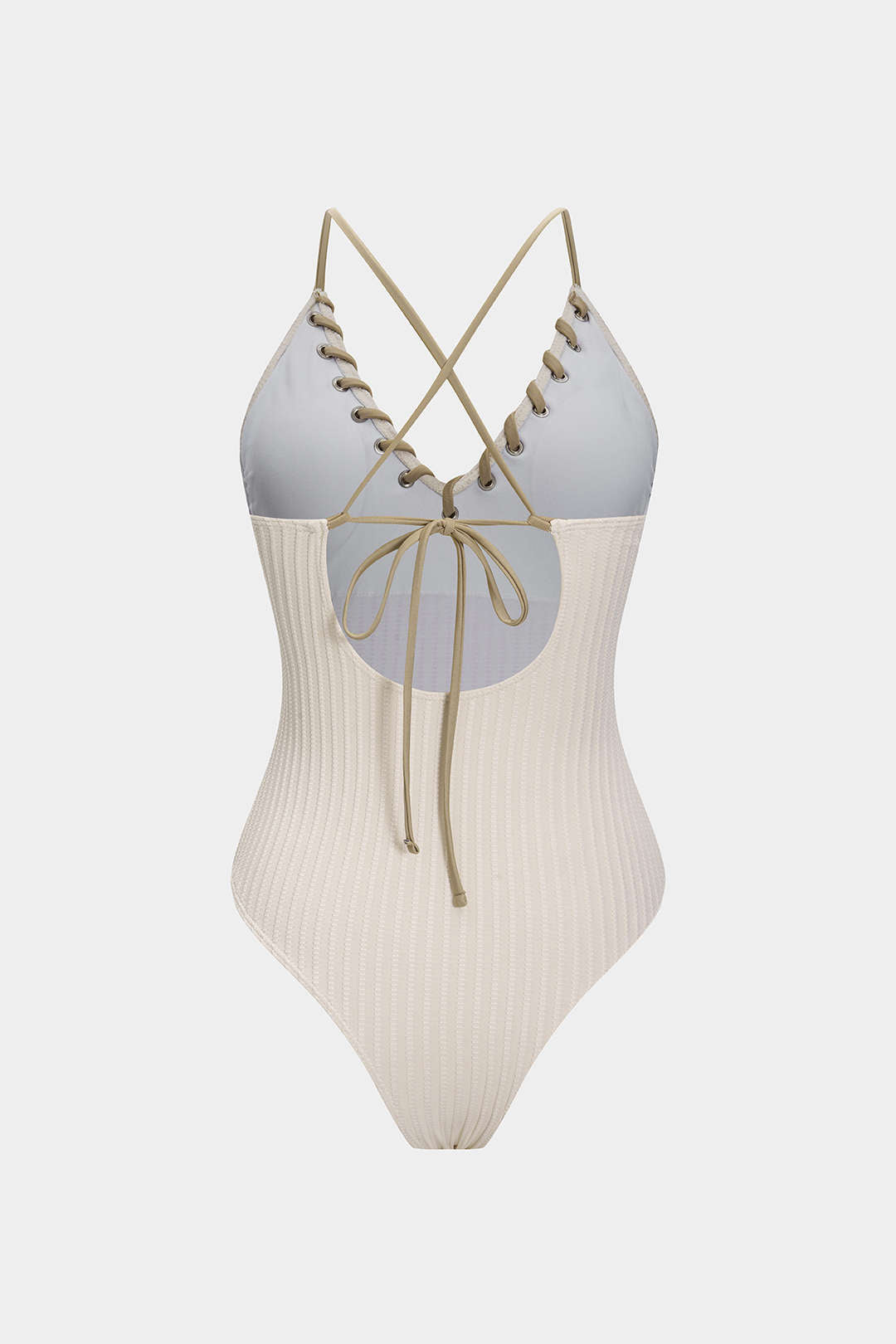 "Contrast Whipstitching Tie Back Sleeveless Slip Bodysuit"