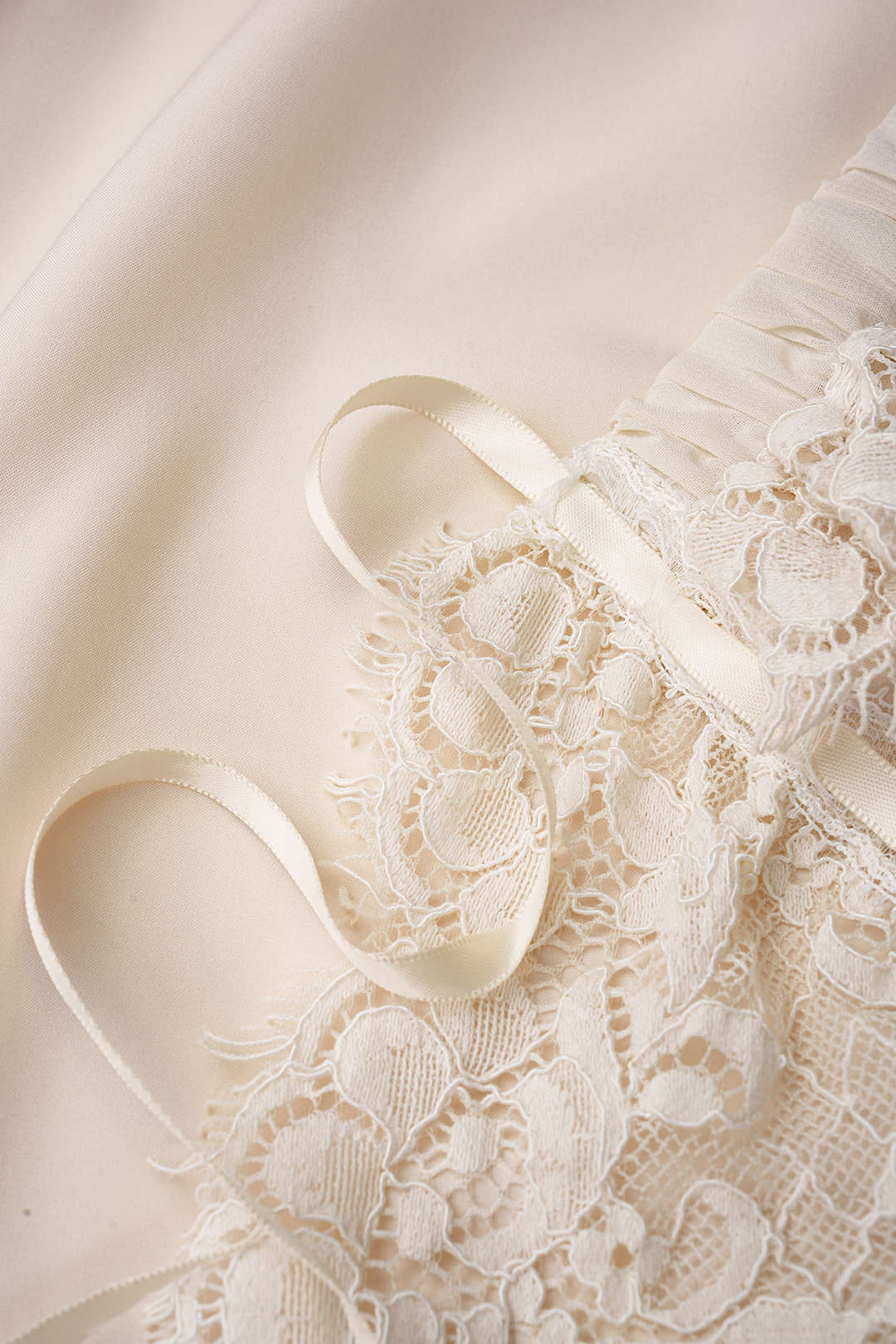 "Chiffon Patchwork Lace Trim Drawstring Long Sleeve Shirt"