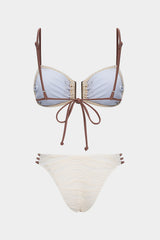 "Contrast Tie-Up Bikini Set"