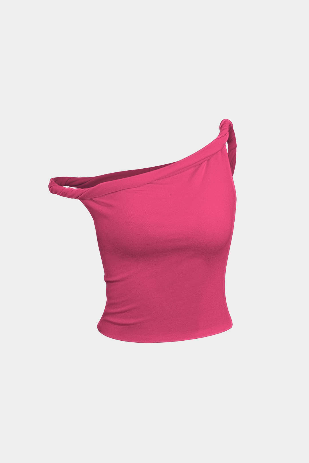 "Basic Asymmetrical Twist Sleeveless Top"