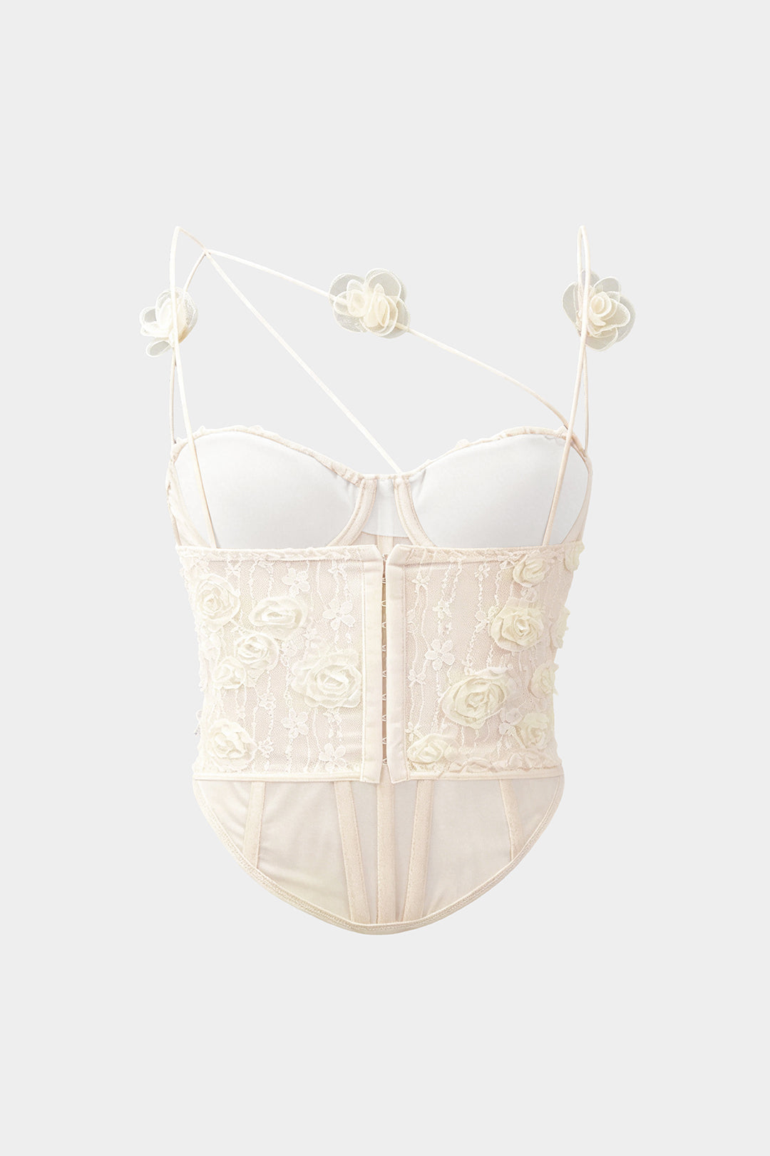 "3D Floral Corset Asymmetrical Cami Top"