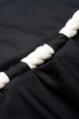 "Contrast Halter Neck Twist Knot Backless Tie-Up Sleeveless Bodysuit"