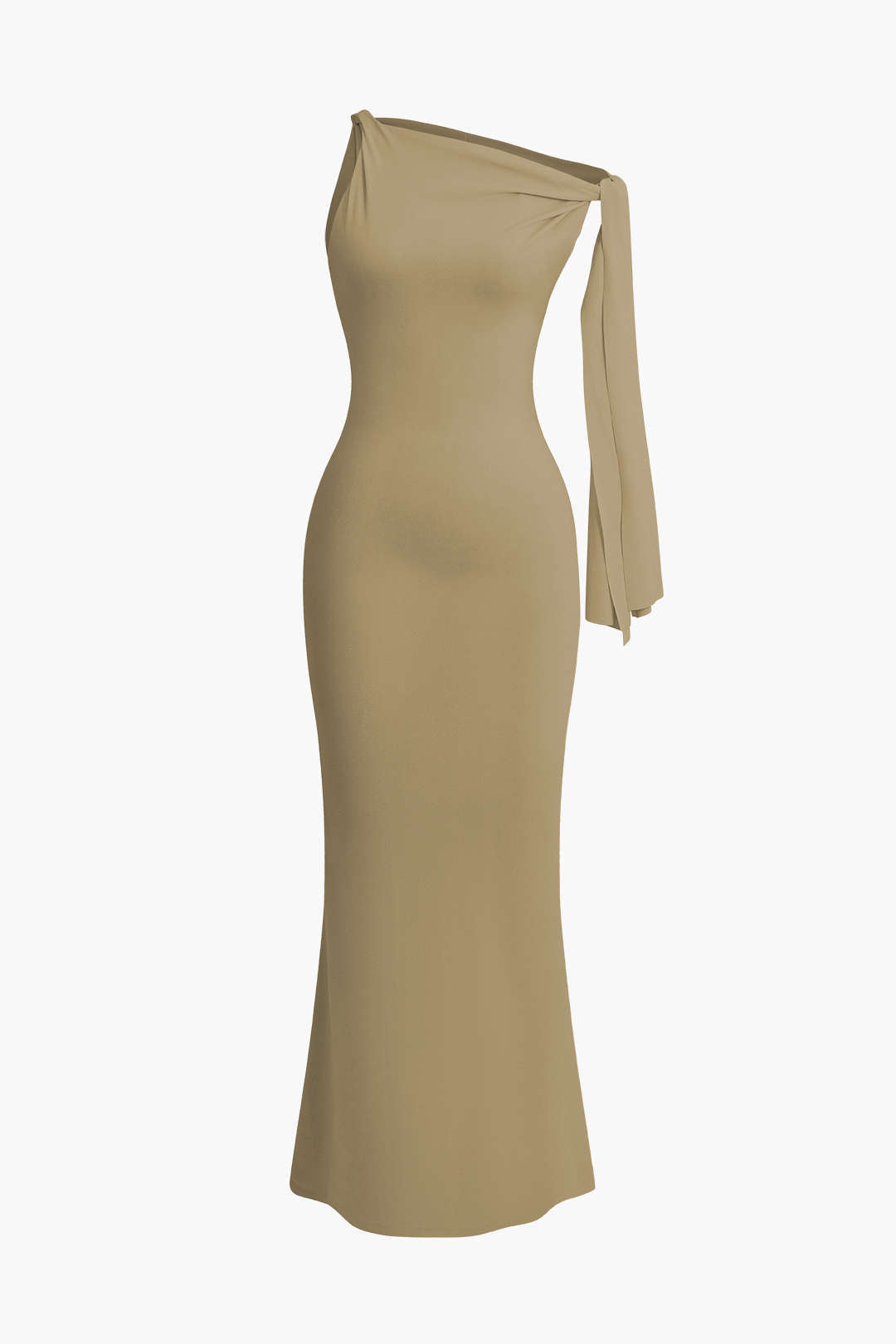 "Asymmetrical Twist Knot Mermaid Maxi Dress"