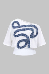 "Asymmetrical Patchwork Short Sleeve T-Shirt"