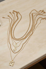 "Alloy Multi-Layer Geometric Necklace"