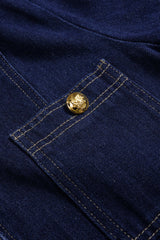 "Denim Metallic Button Pocket Outerwear"