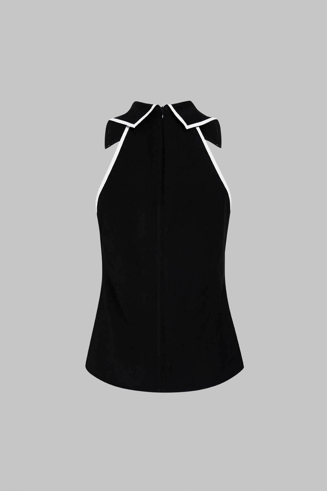 "Contrast Trim Halter Neck V-Neck Tank Top"