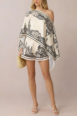 "Artistic Print Satin Shorts"