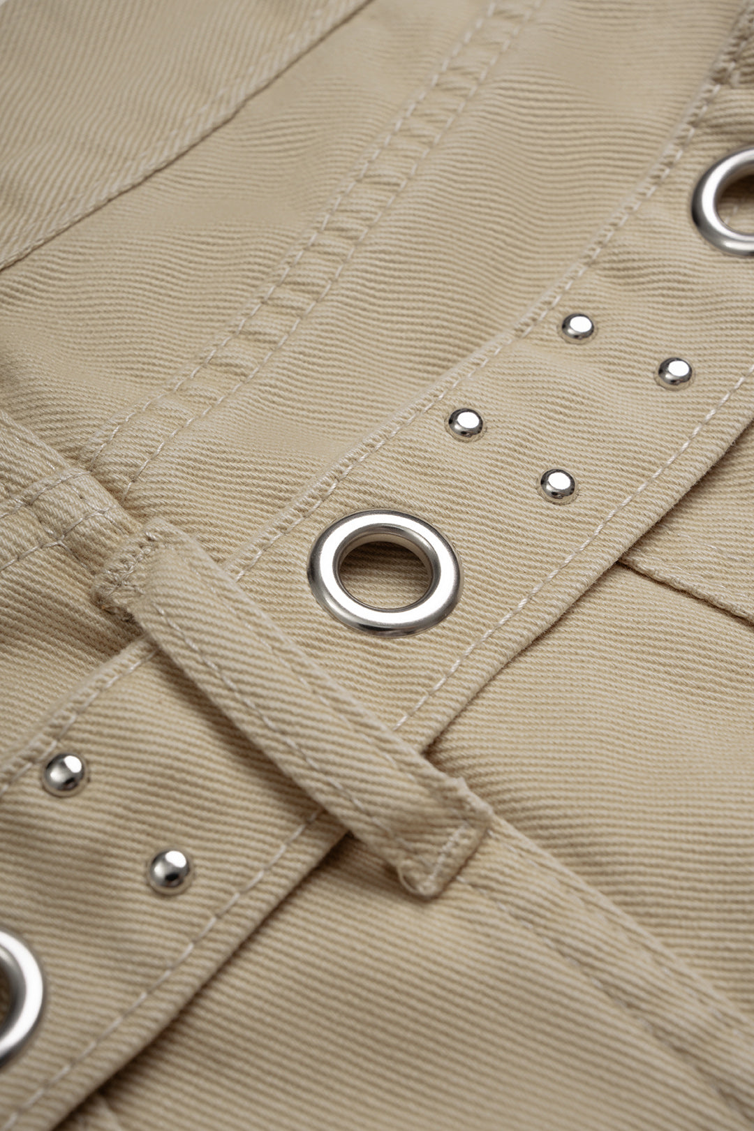 "Denim Eyelet Pocket Shorts"