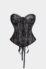 "Bustier Backless Tie Corset Top"