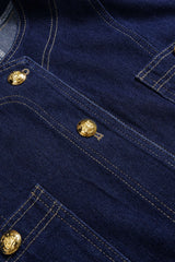 "Denim Metallic Button Pocket Outerwear"