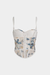 "3D Floral Sequin Corset Cami Top"