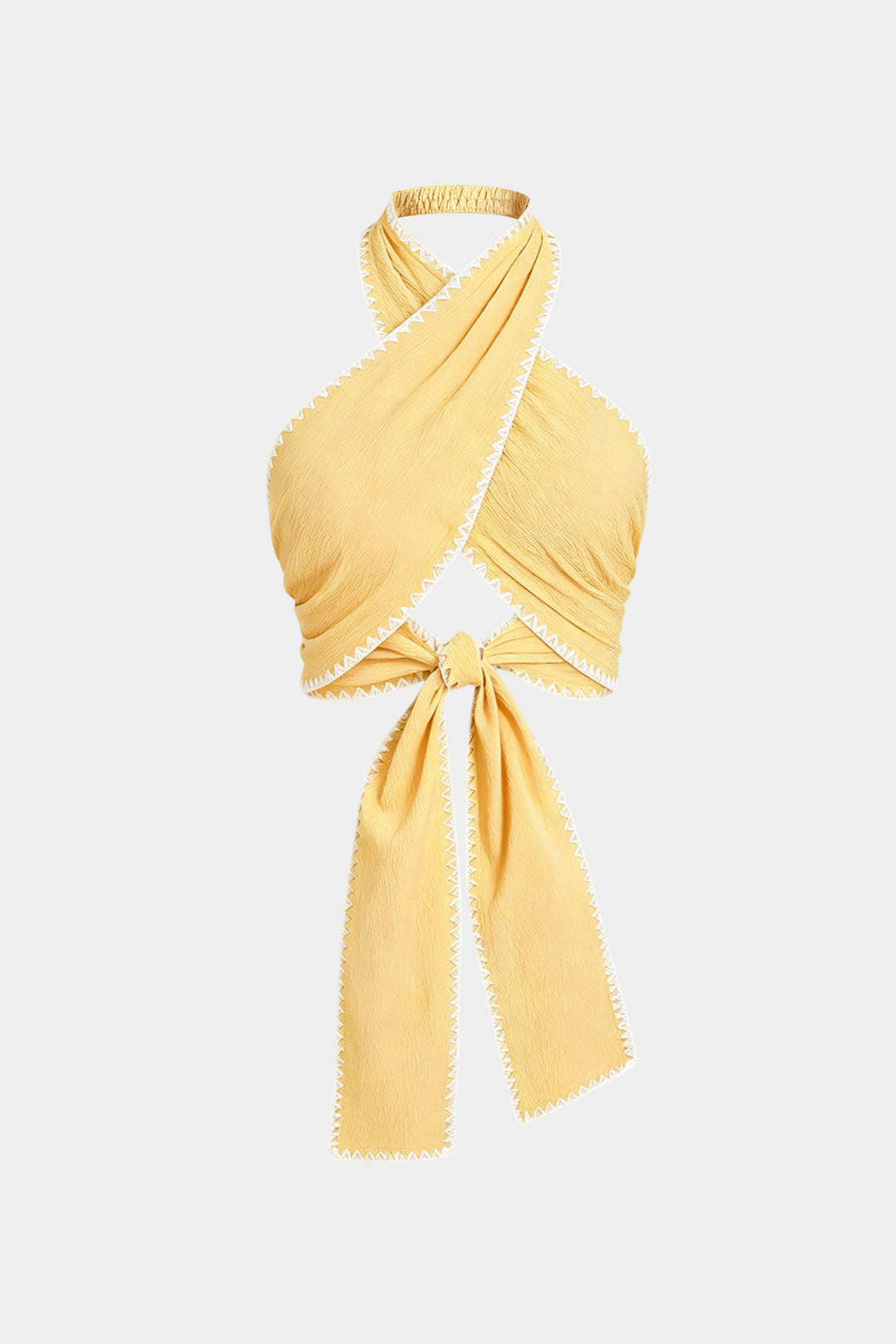 "Contrast Binding Crossed Tie-Up Backless Tank Top"