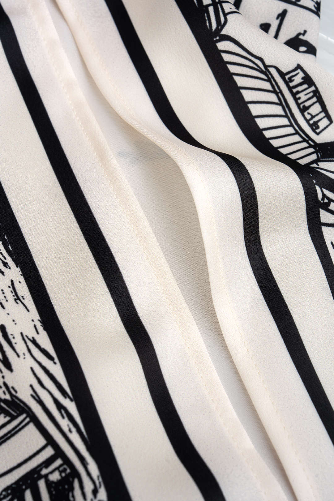 "Artistic Print Satin One Shoulder Top"