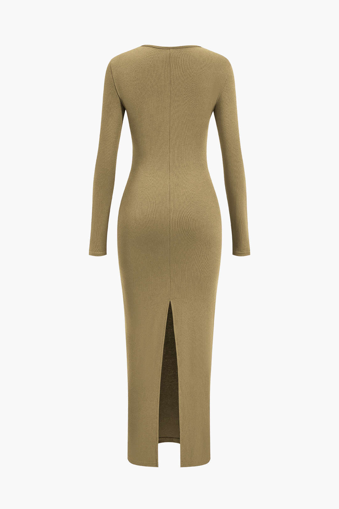 "Asymmetrical Neck Slit Maxi Dress"