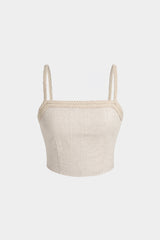 "Braided Patchwork Tie Back Cami Top"