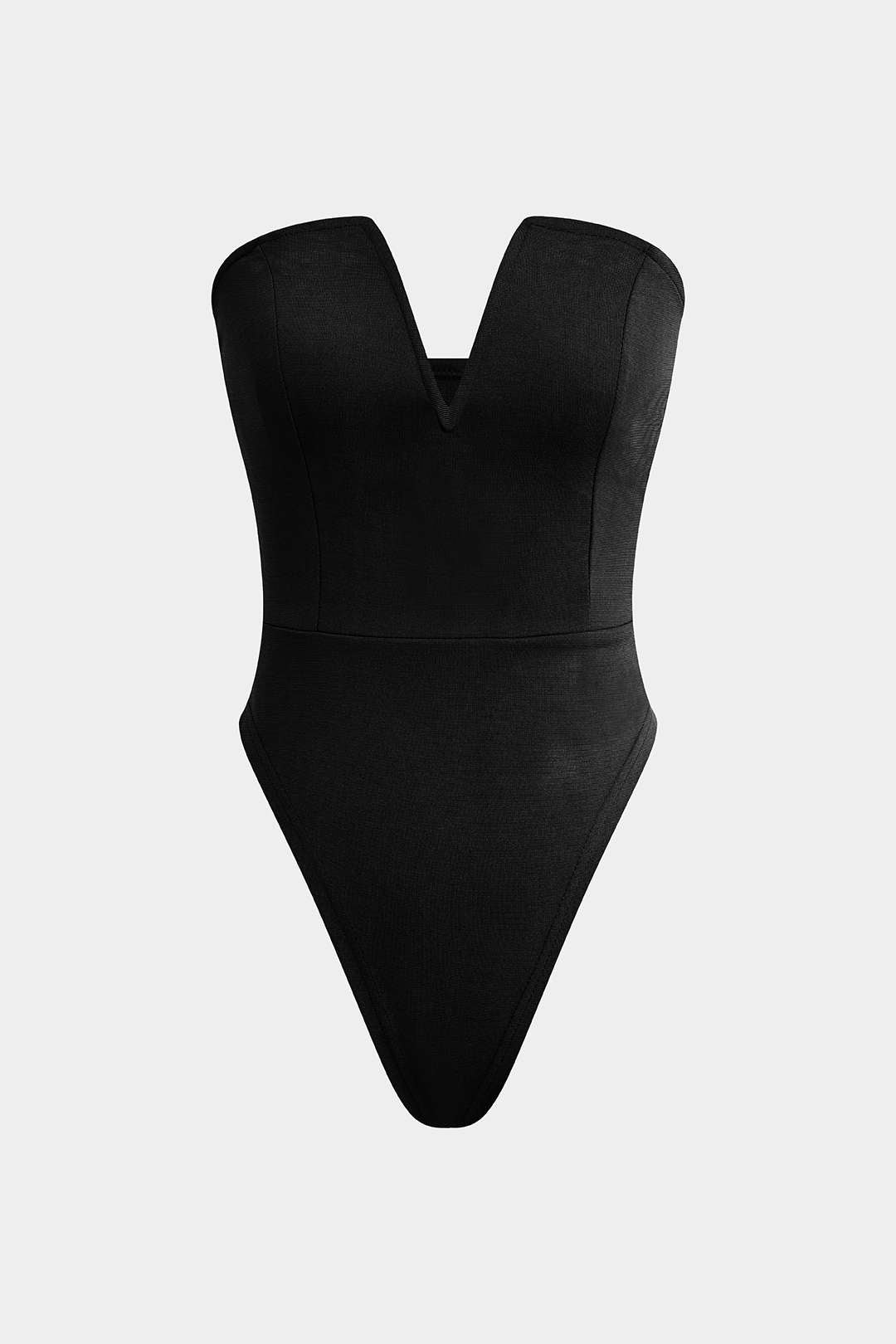"Basic V-neck Strapless Bodysuit"