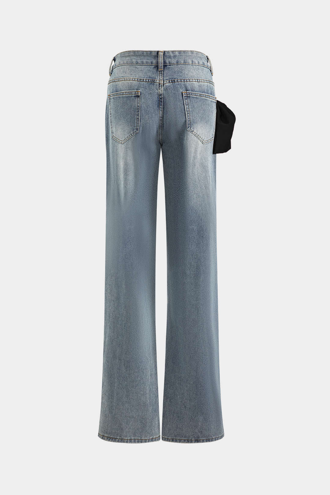 "Bow Detail Straight Leg Jeans"
