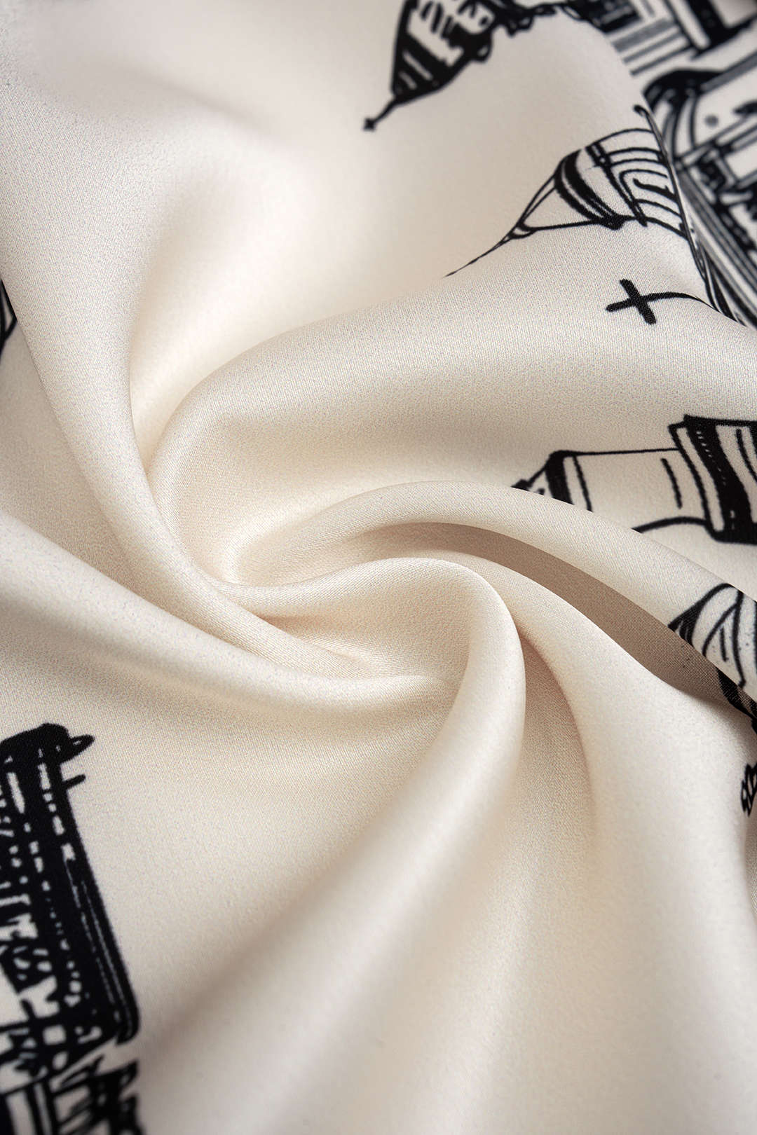 "Artistic Print Satin One Shoulder Top"