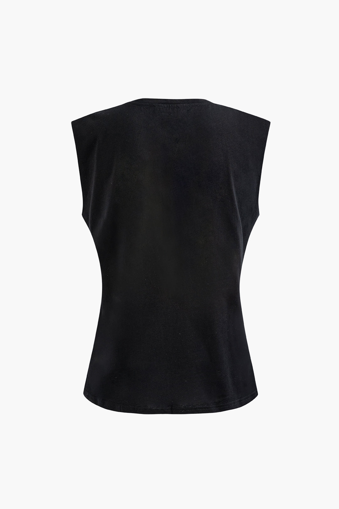 "Basic Solid Sleeveless T-shirt"