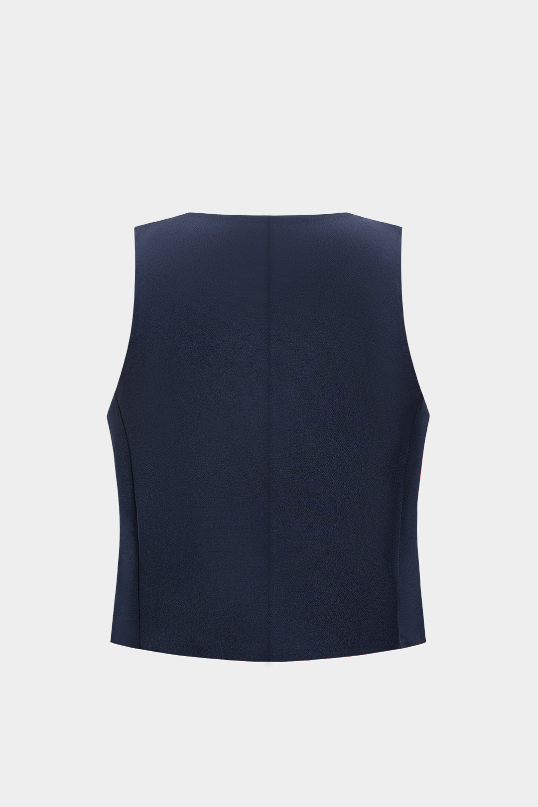 "Contrast Pocket Round Neck Metallic Button Tank Top"
