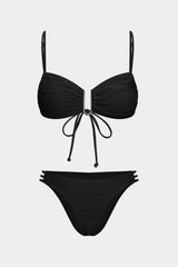 "Contrast Tie-Up Bikini Set"