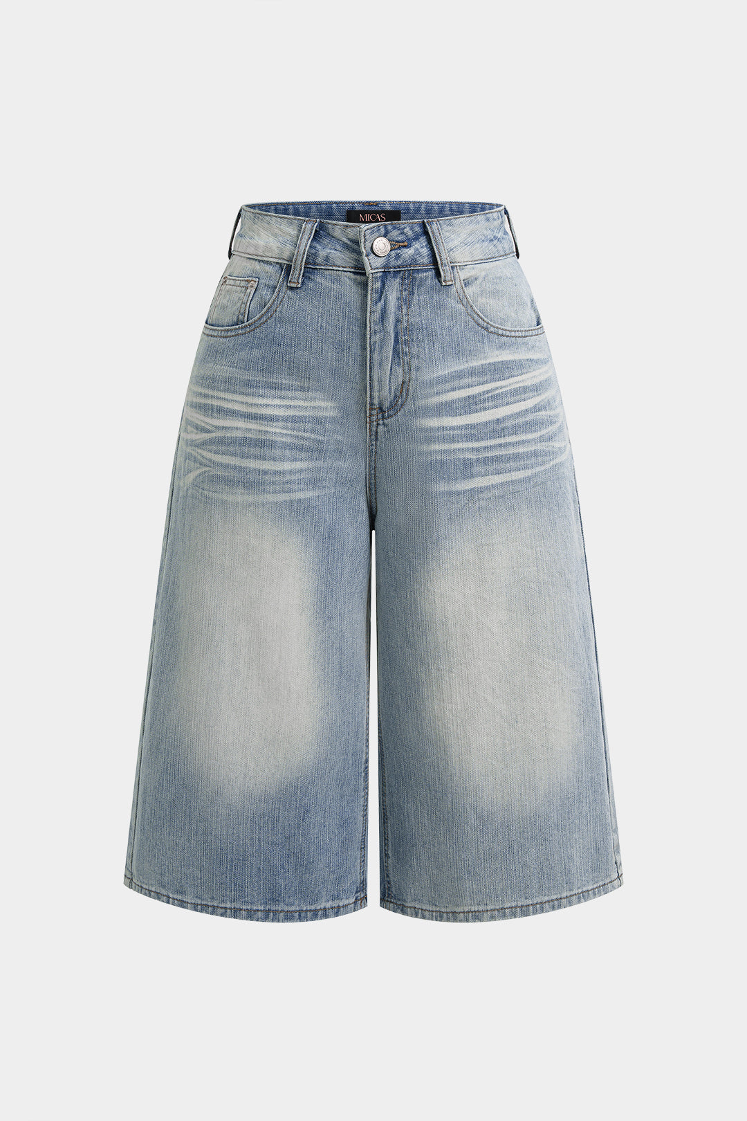 "Denim High Waist Shorts"