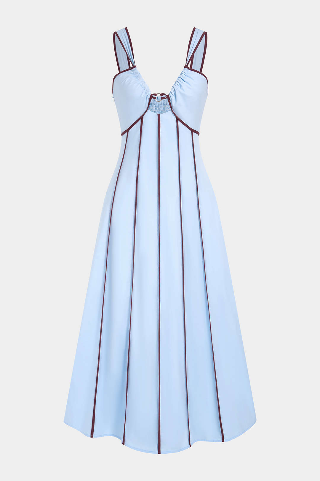 "Contrast Trim Cut Out Sleeveless Maxi Dress"